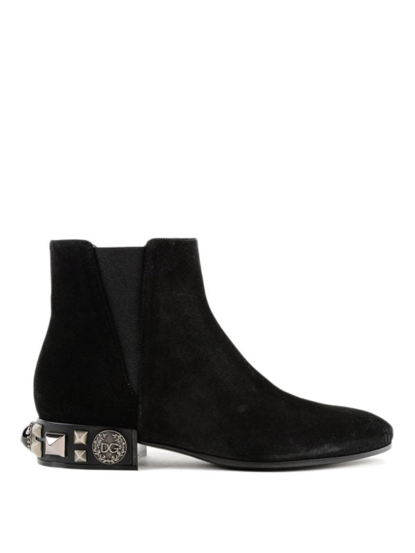 Dolce & Gabbana Studded heel suede boots