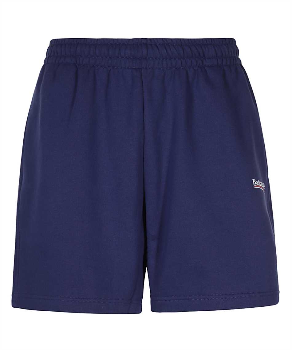 Balenciaga Blue Man Print Cotton Shorts