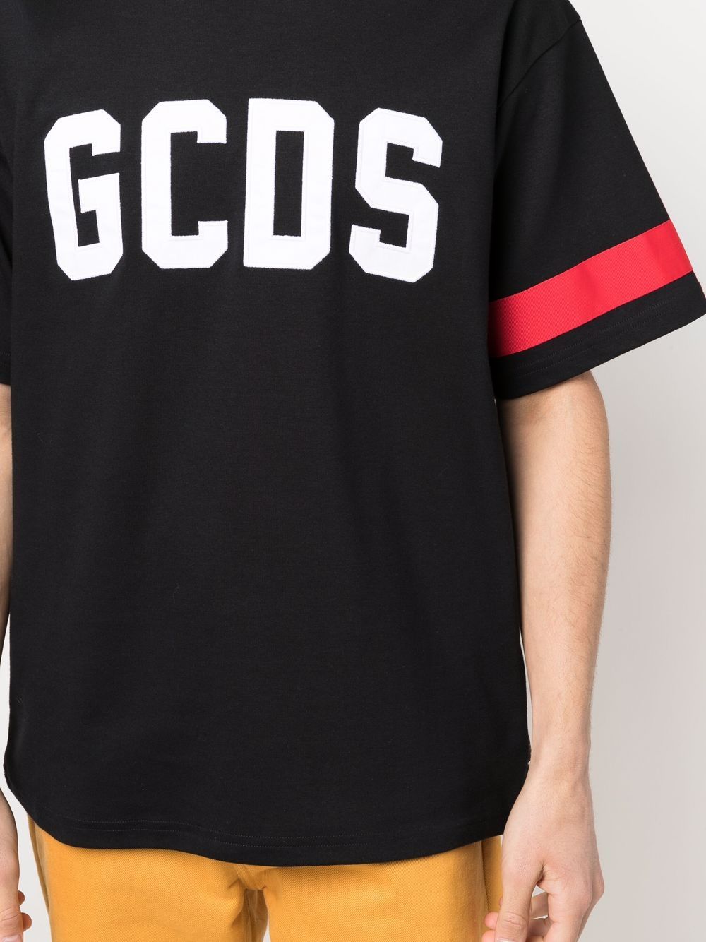 GCDS Black Logo-Appliqué T-Shirt