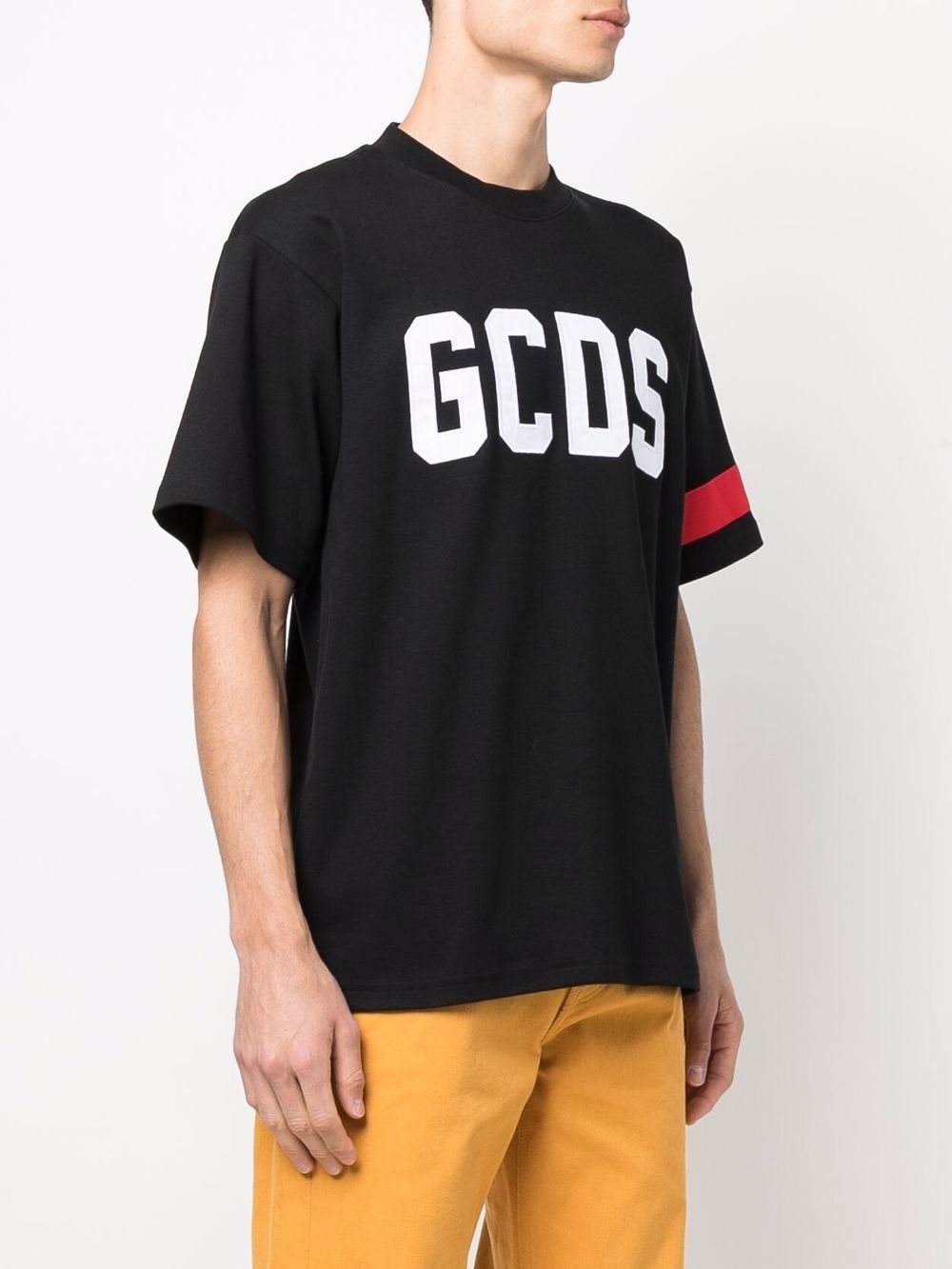 GCDS Black Logo-Appliqué T-Shirt