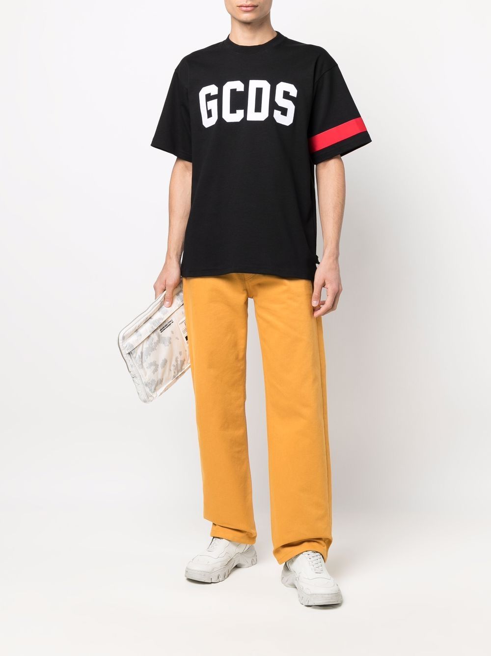 GCDS Black Logo-Appliqué T-Shirt