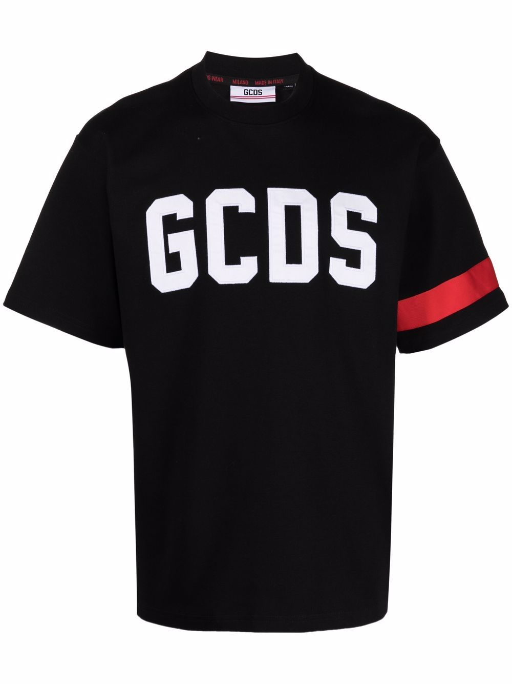 GCDS Black Logo-Appliqué T-Shirt