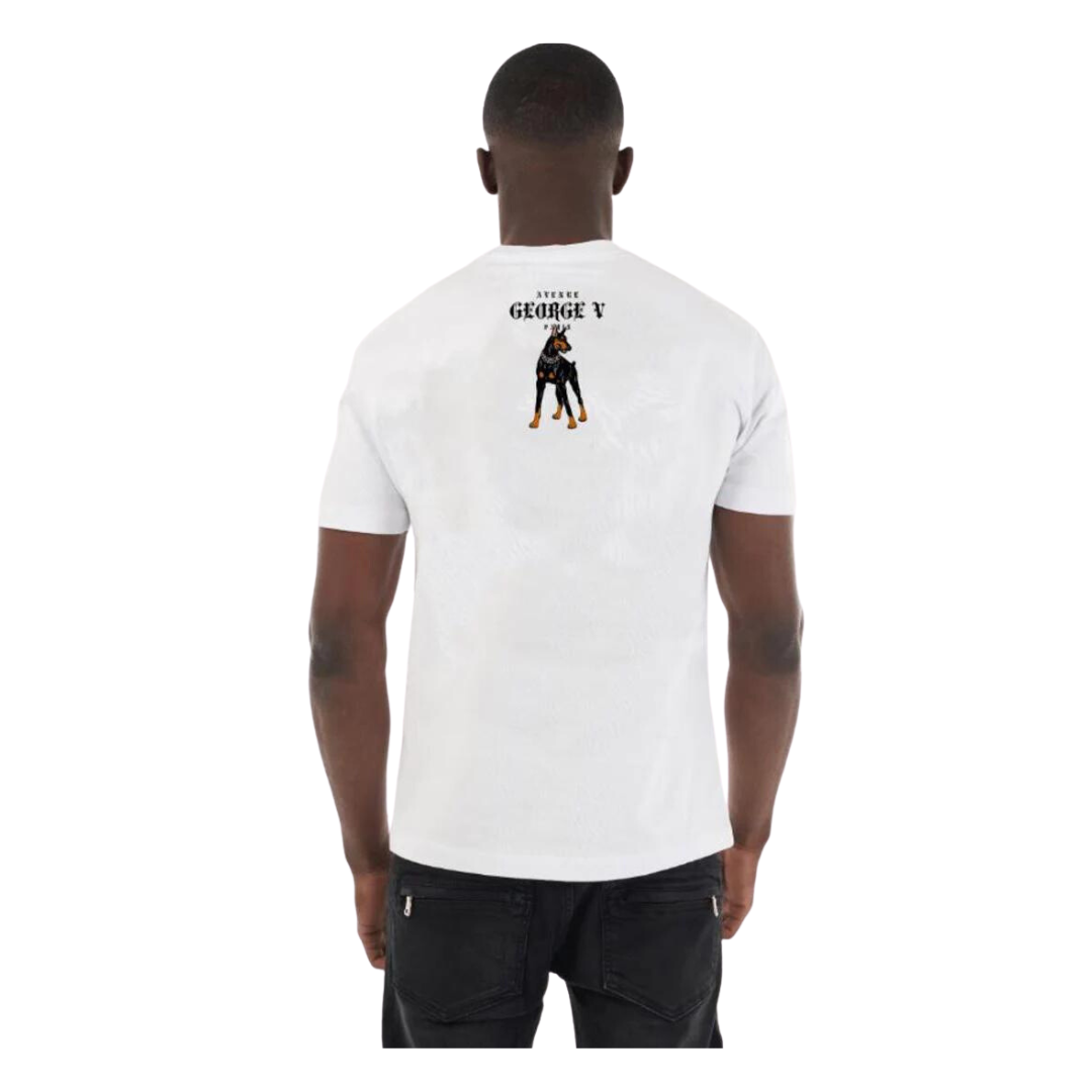 George V Paris White 'Doberman' T-Shirt