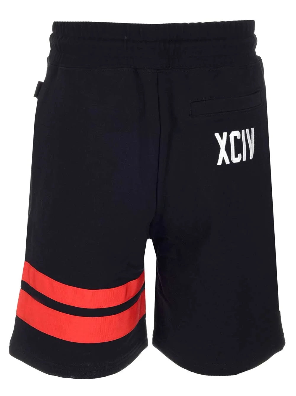 GCDS Black Stripe-Detailed Drawstring Track Shorts