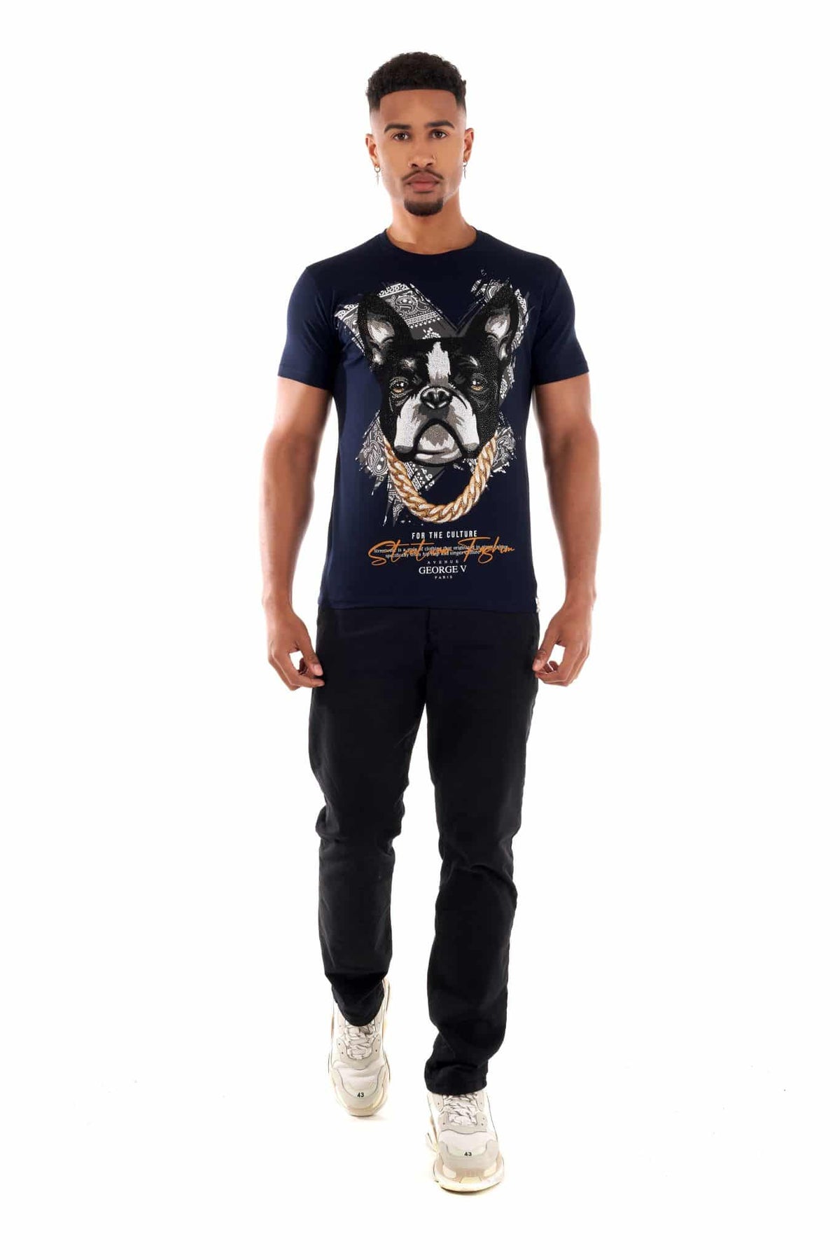 Paris Navy Chains T-Shirt