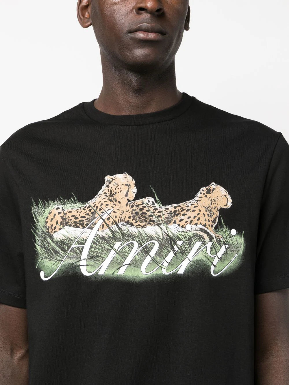 Amiri Black Cheetah Print T-Shirt