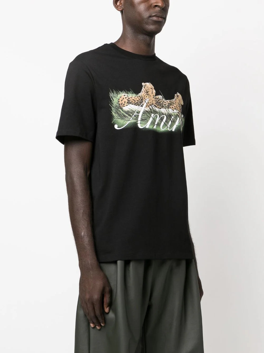 Amiri Black Cheetah Print T-Shirt