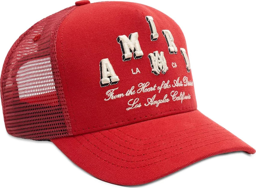 Amiri Red Logo Embroidered Hat
