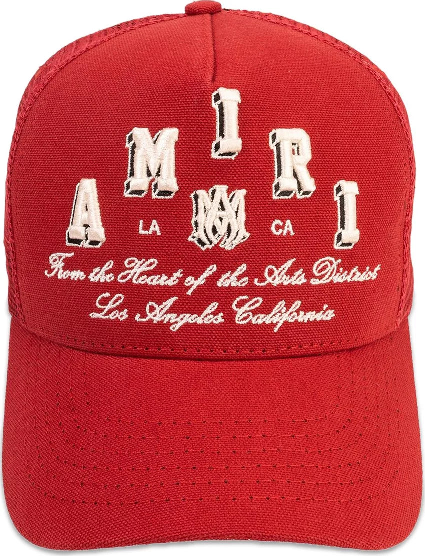 Amiri Red Logo Embroidered Hat
