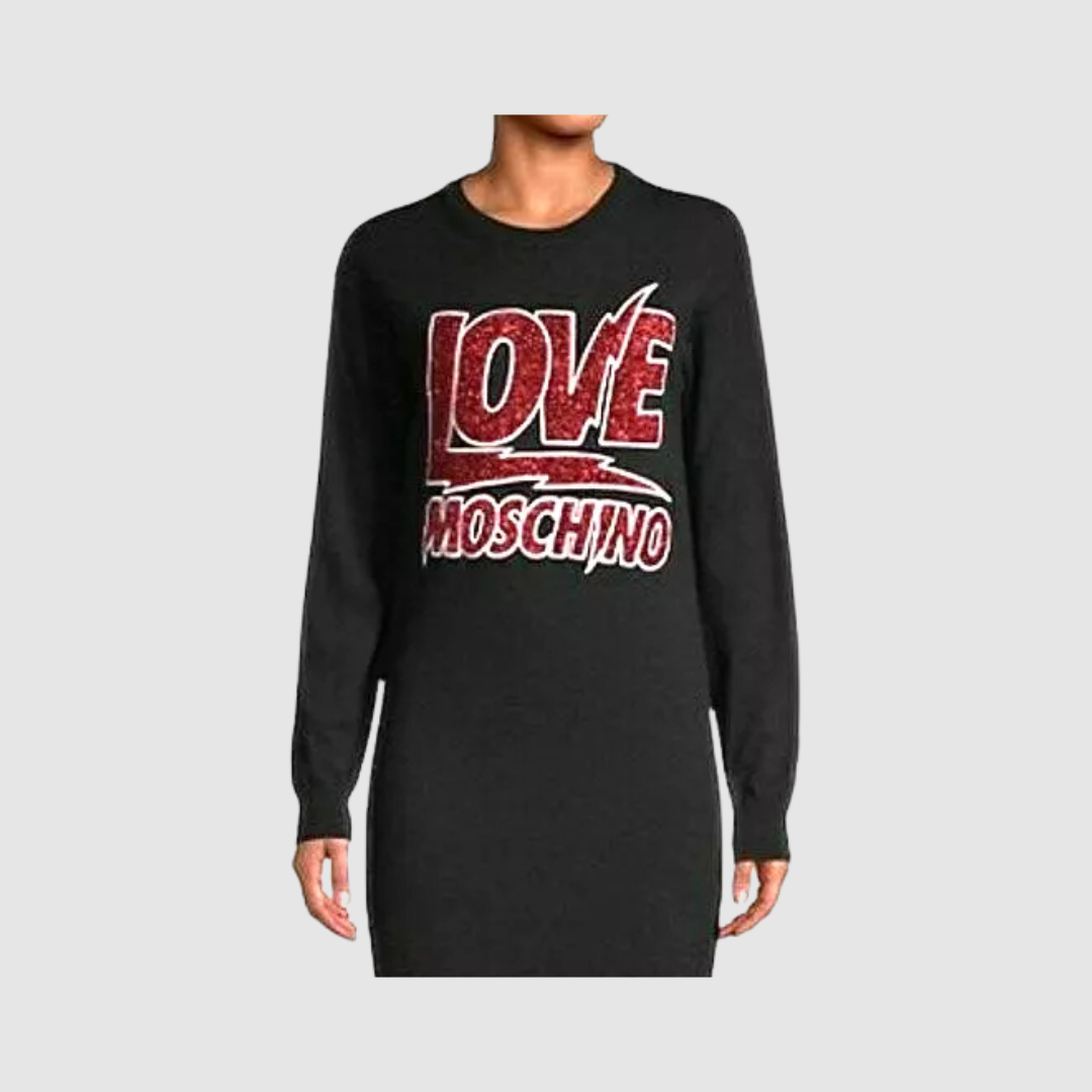 Moschino Black Knit Sweater Dress