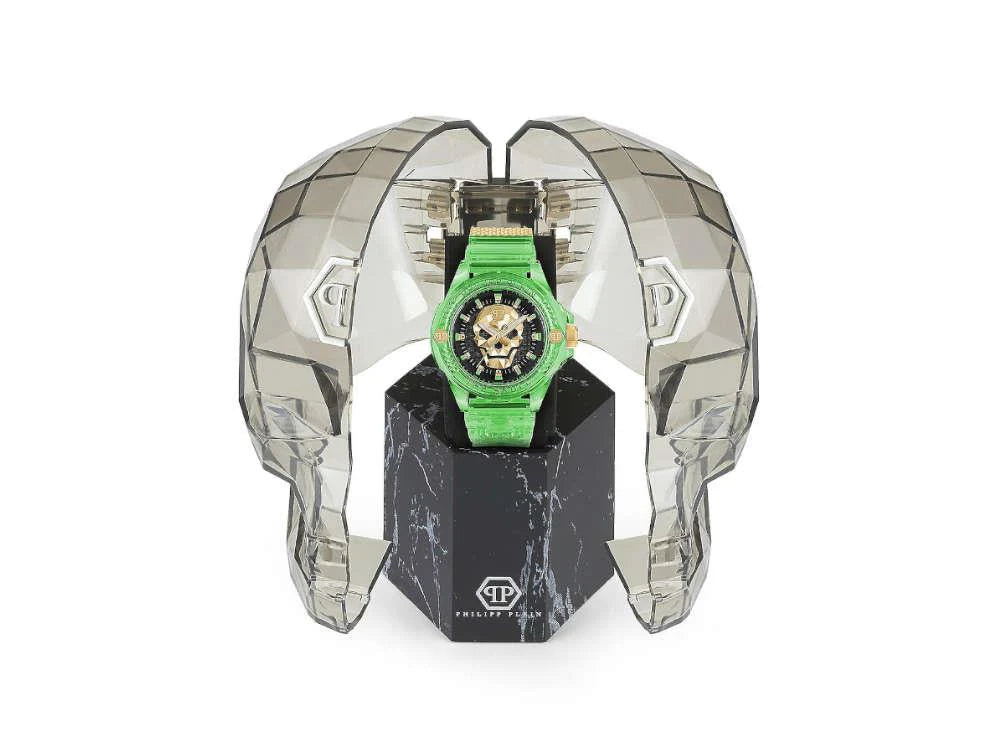 Philipp Plein Green The Skull Scuba Duba Watch