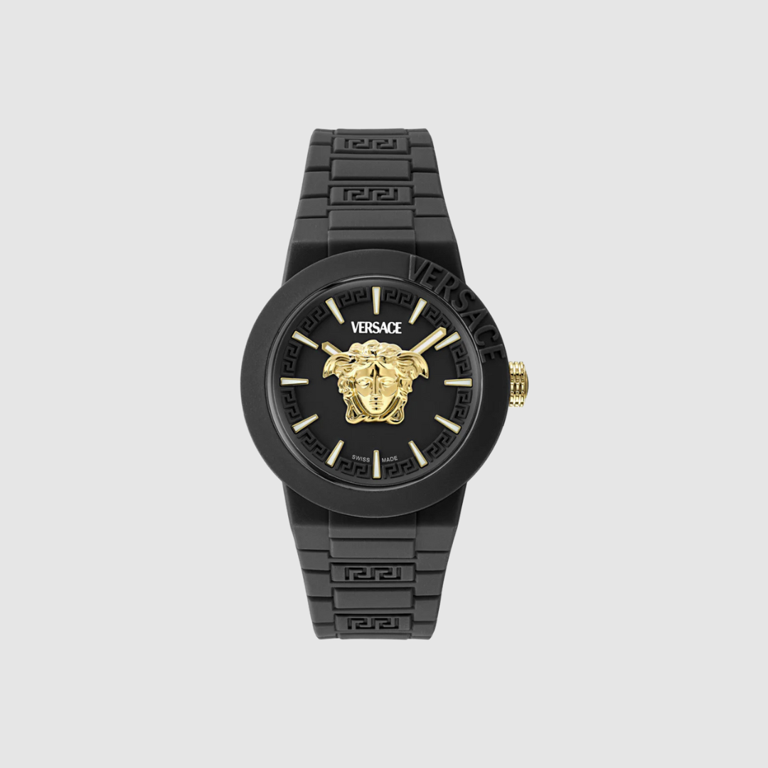 Versace Black V-Pop Silicone Watch