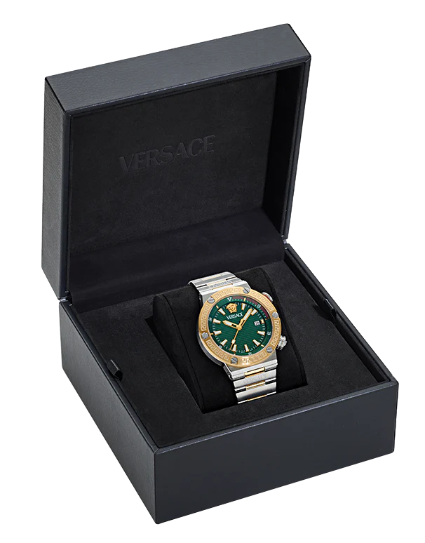 Versace Two Tone Greca Logo Diver Watch