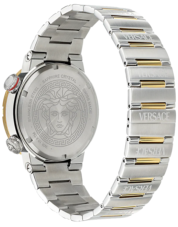 Versace Two Tone Greca Logo Diver Watch