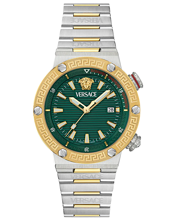 Versace Two Tone Greca Logo Diver Watch