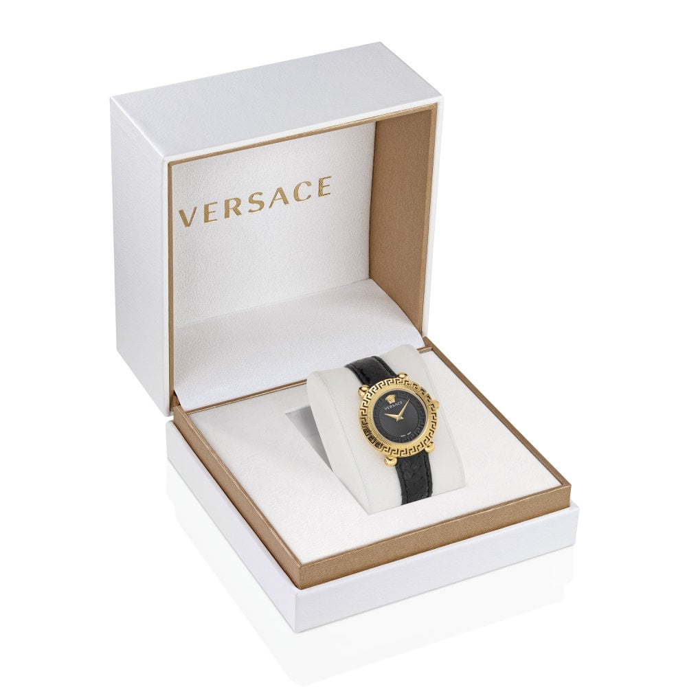 Versace Black Ladies Greca Watch