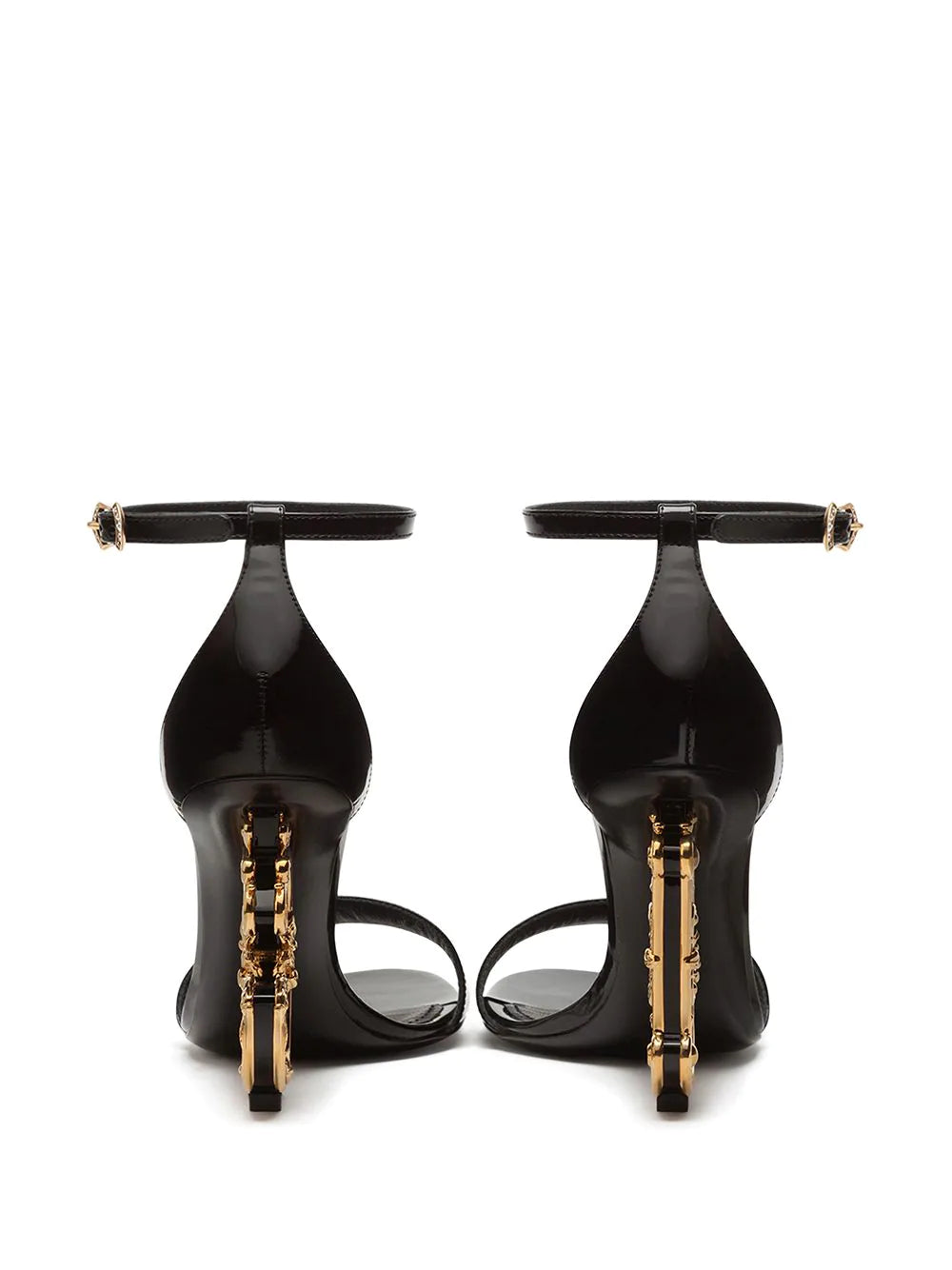 Dolce & Gabbana Black Baroque Heels Sandals