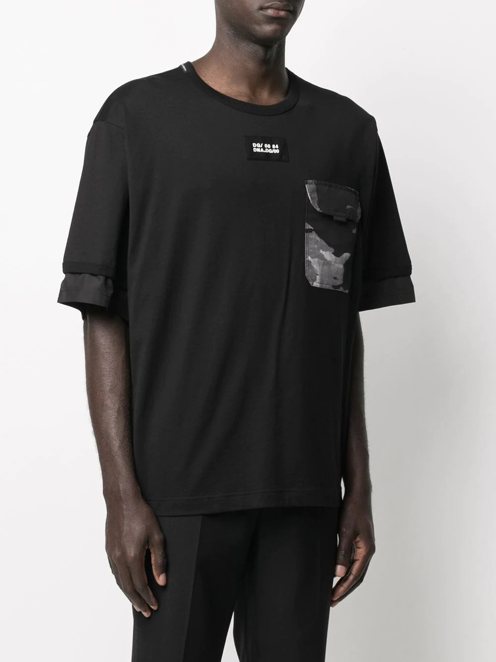 Black Layered Detail T-Shirt