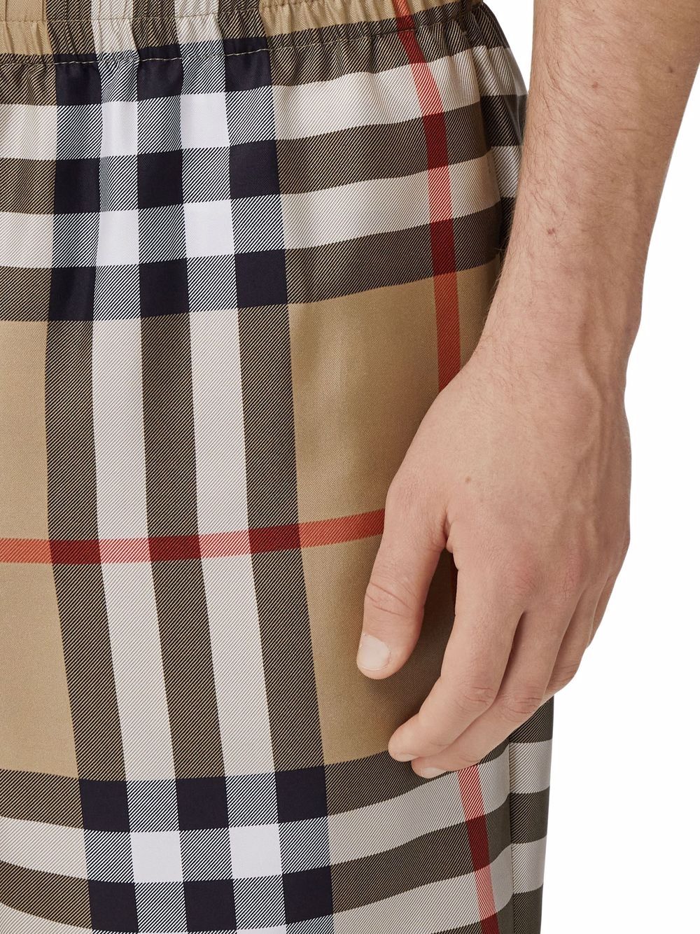 Burberry Beige Check-Print Shorts