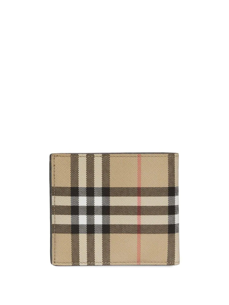 brown balck check wallet