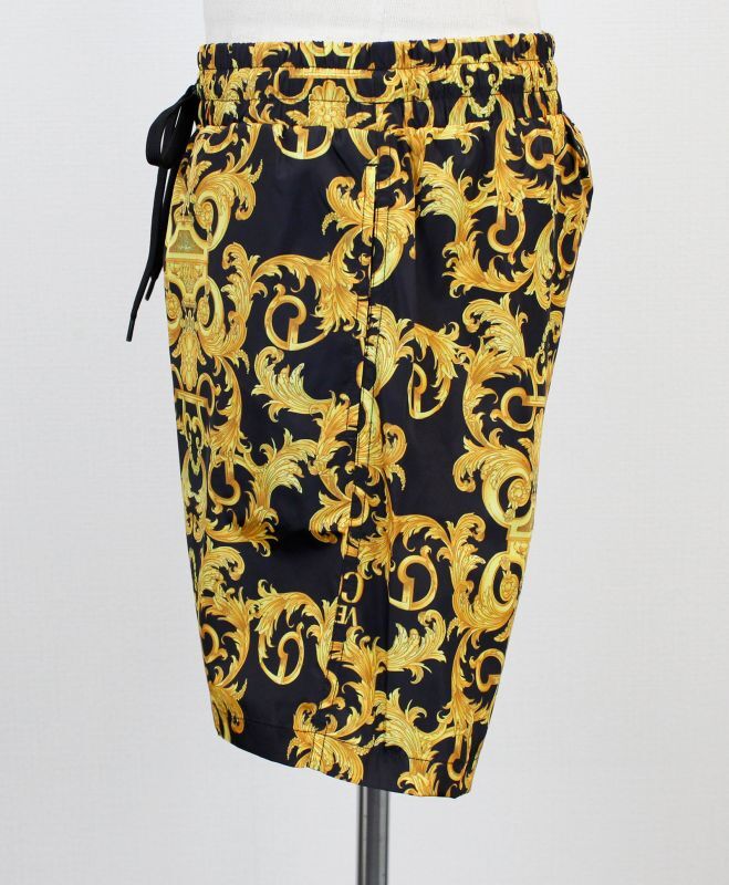 Versace Jeans Couture Yellow Baroque Print Shorts
