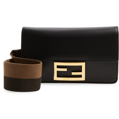 Fendi Black Flat Baguette Bag