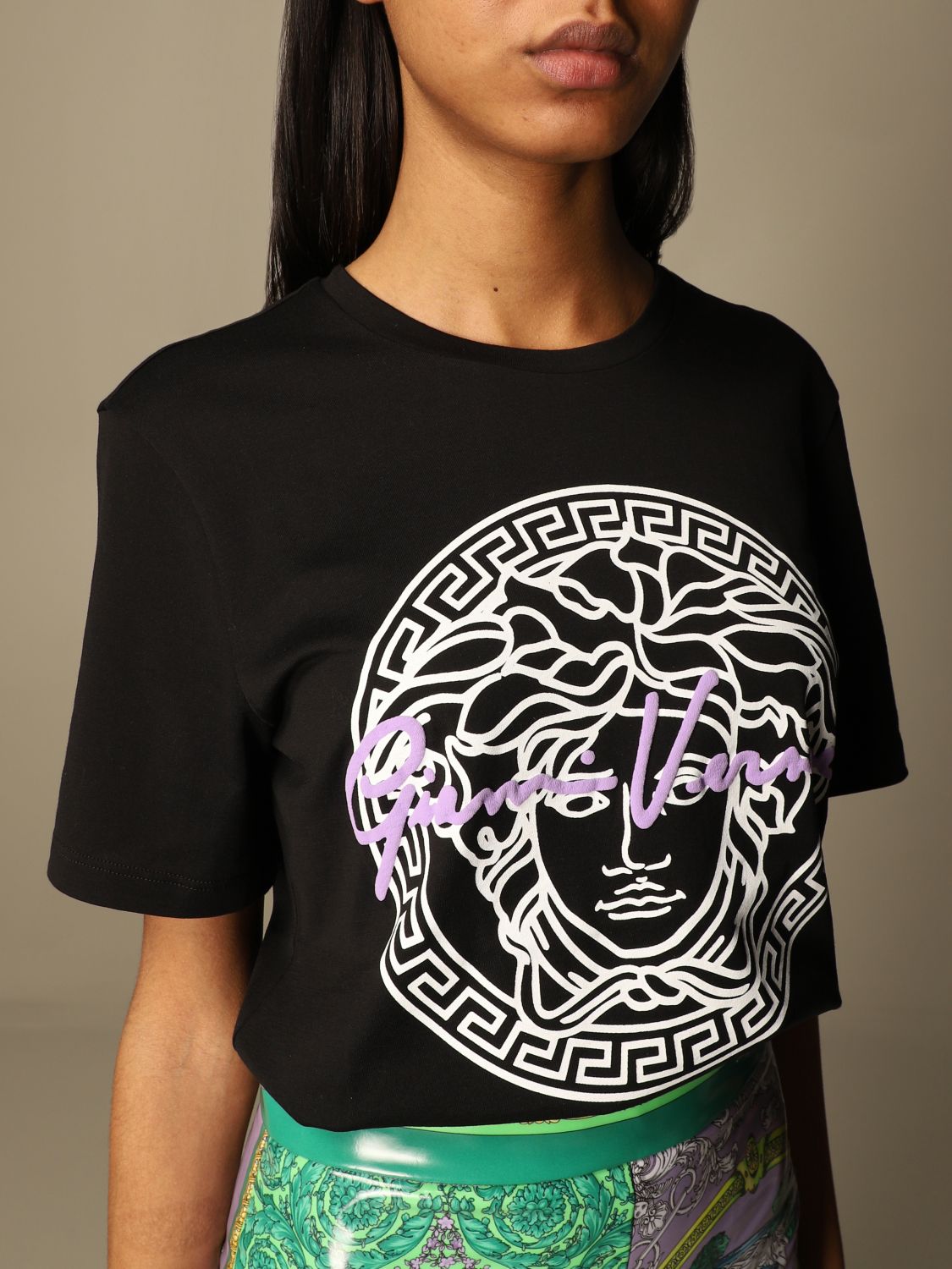 Versace Black Medusa Head Print T-Shirt