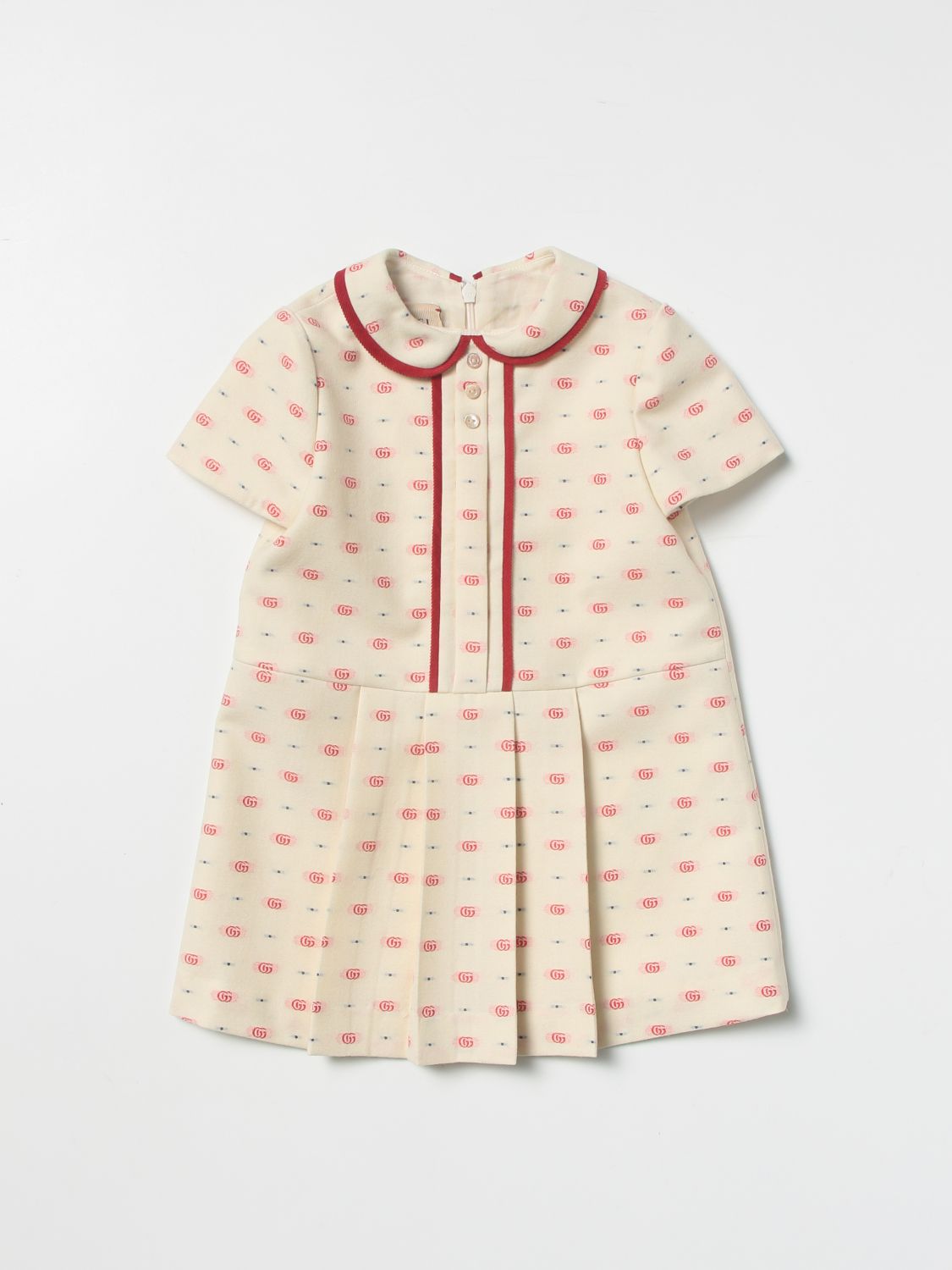 Gucci Kids Cream Polka Dot Dress