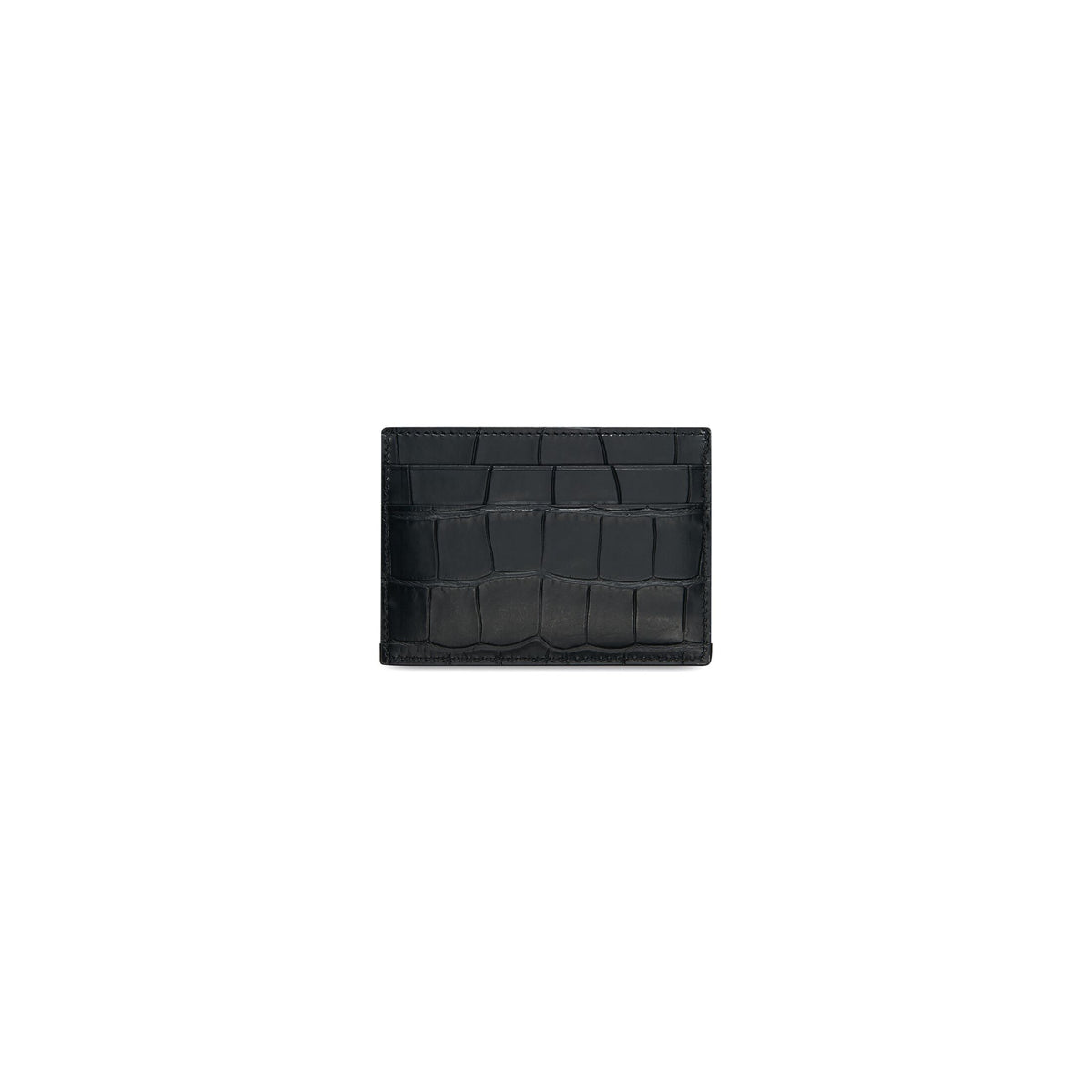 Balenciaga Black Crocodile Matte Cash-Card Holder