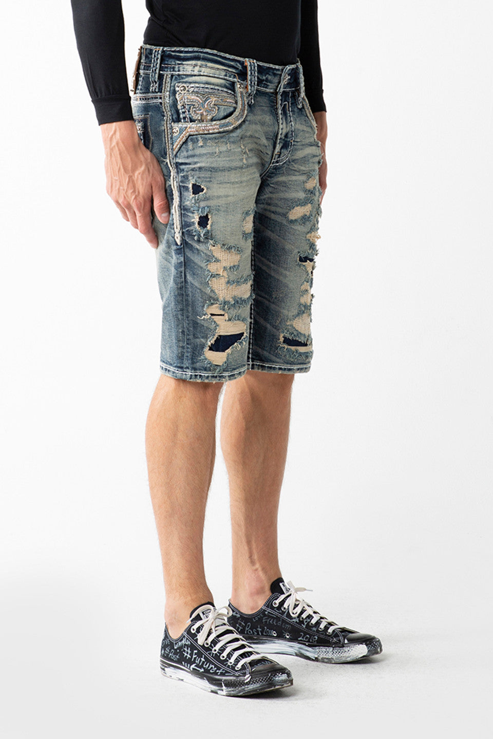 Rock Revival Blue Vintage Pheasant Denim Short