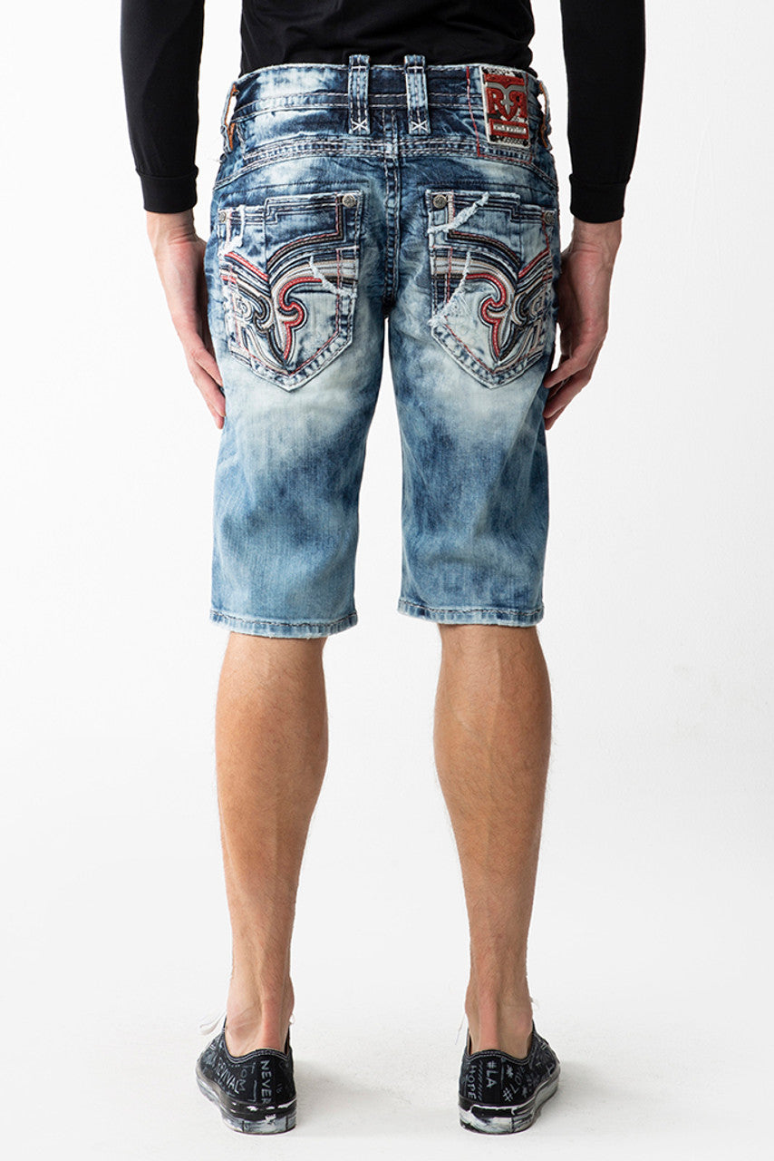 Rock Revival Blue Acid Clyde Short