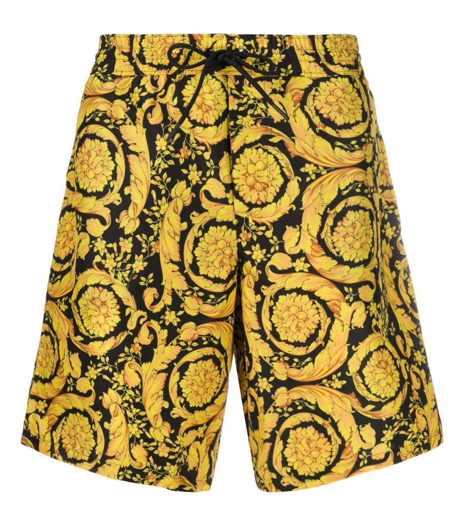 Versace Two-Tone Barocco Print Swim Shorts