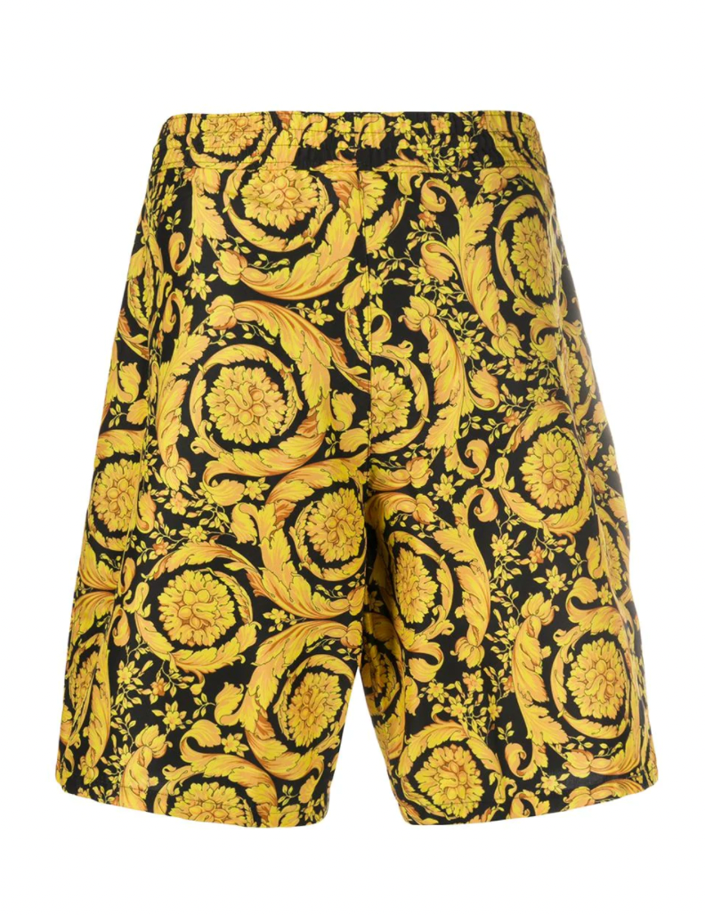 Versace Two-Tone Barocco Print Swim Shorts