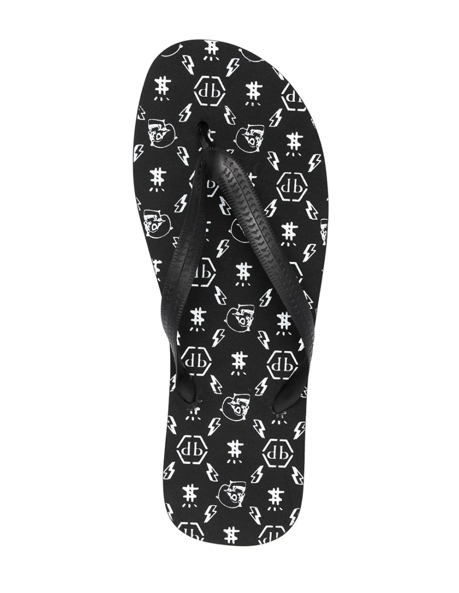 Philipp Plein Logo-Print Flip Flops