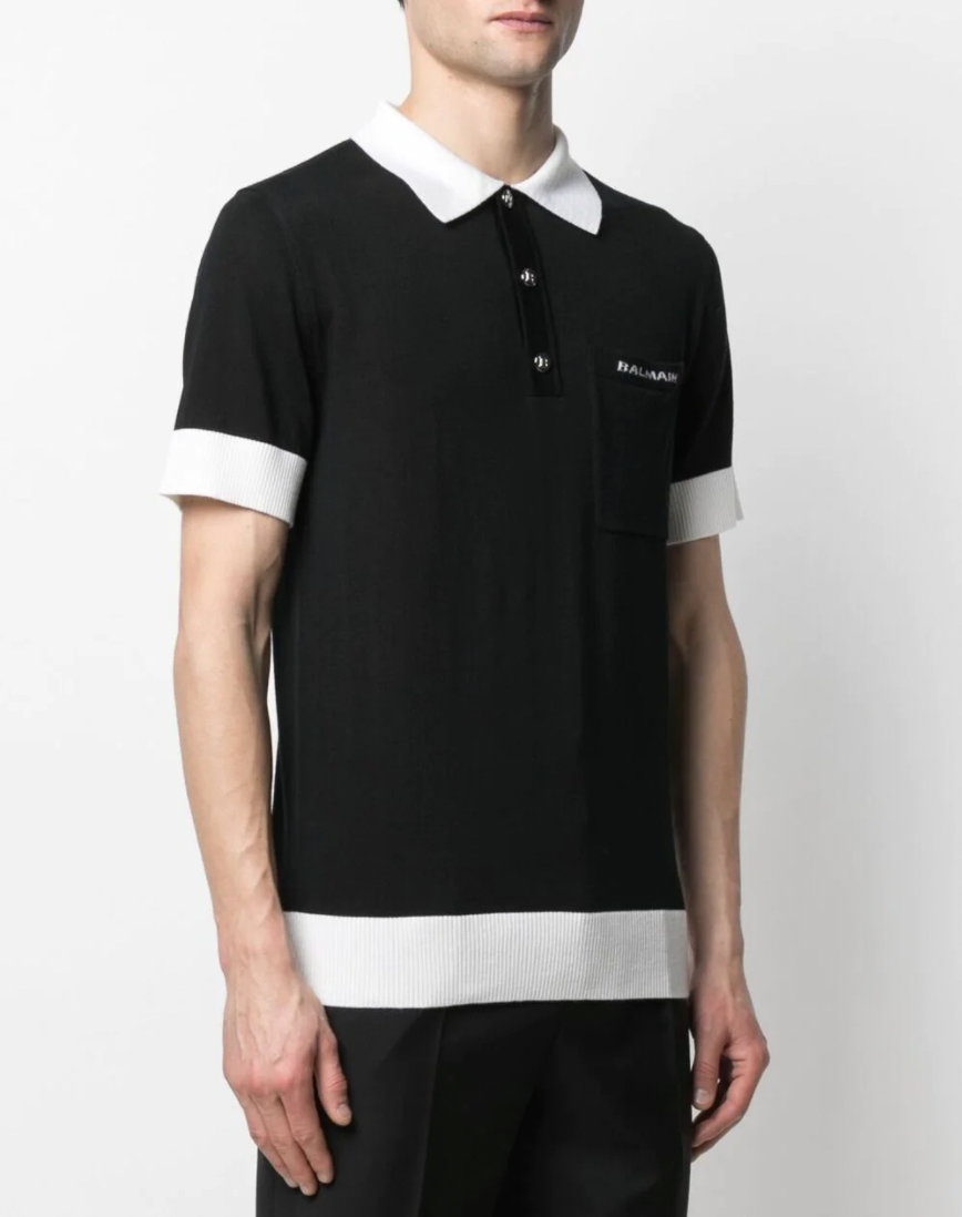 Balmain Black Polo Shirt