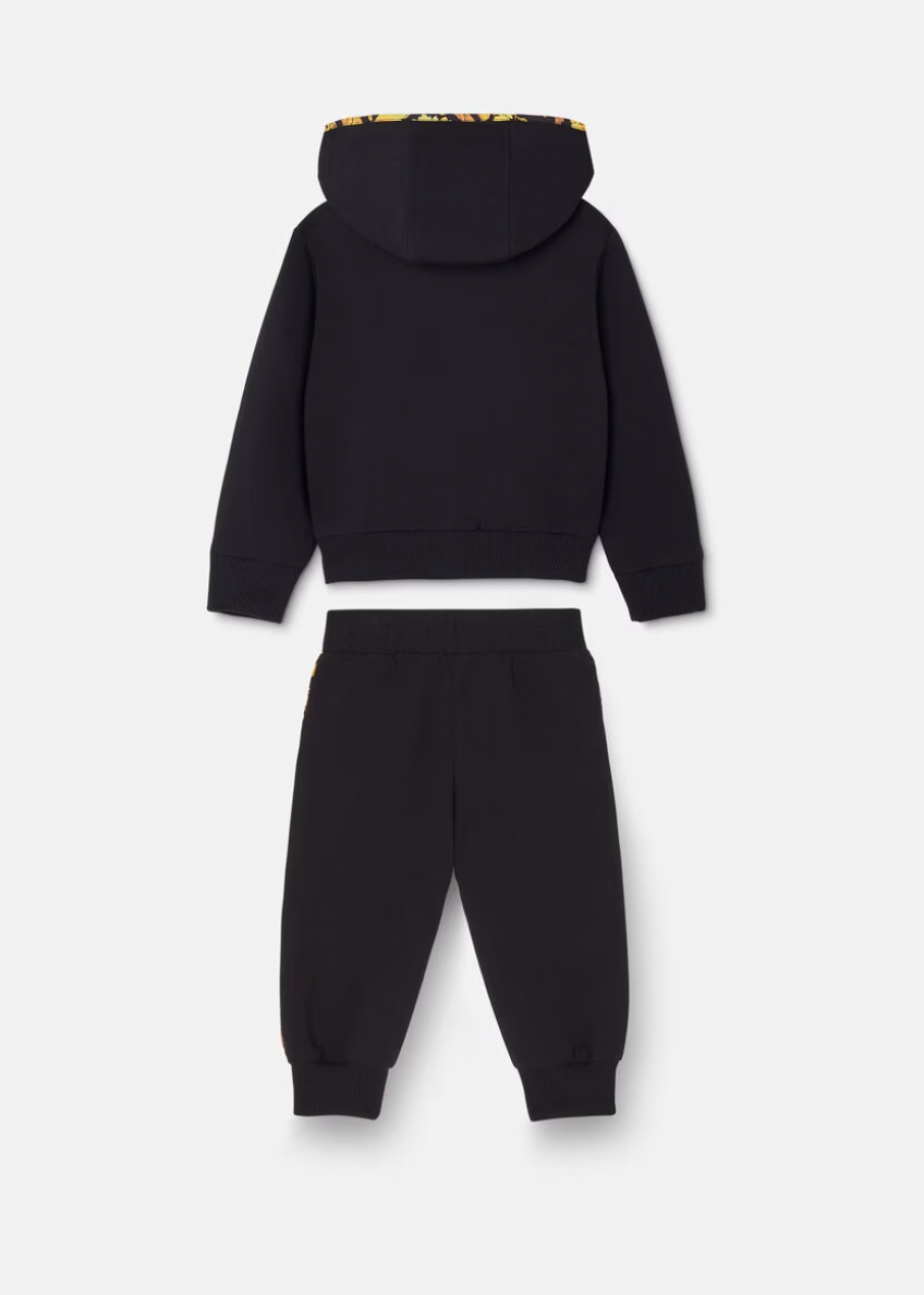 Versace Kids Black Barocco Tracksuit Set