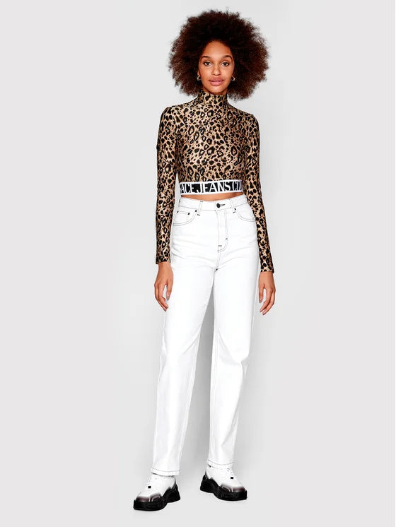 Versace Jeans Couture Brown Animal Print Blouse