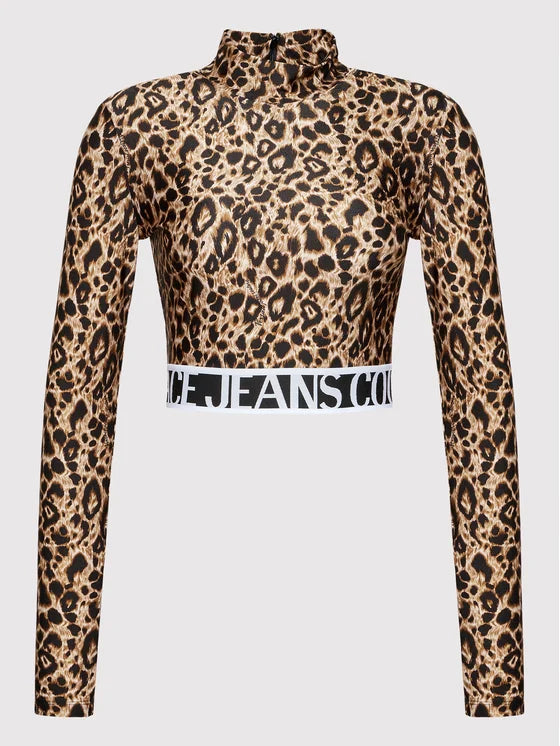 Versace Jeans Couture Brown Animal Print Blouse