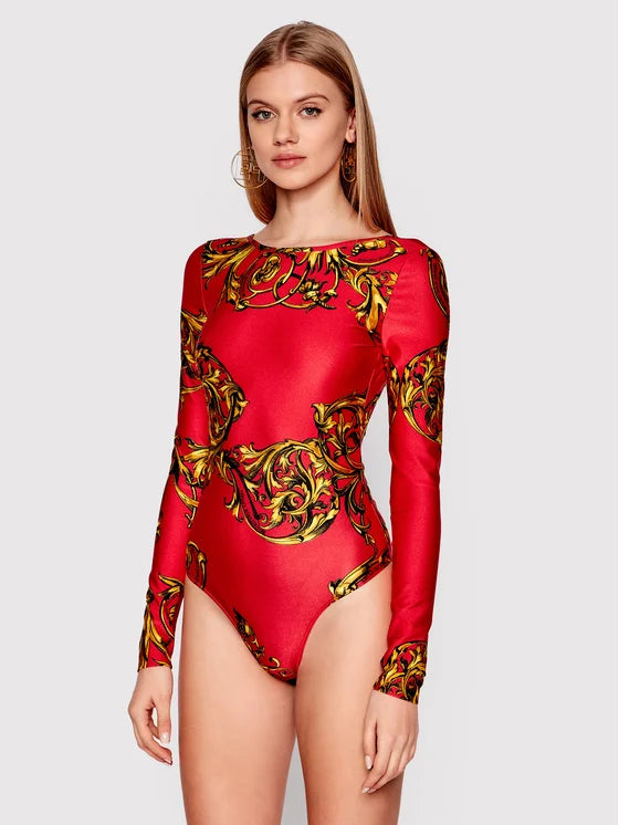 Versace Jeans Couture Red Regalia Bodysuit