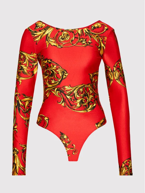 Versace Jeans Couture Red Regalia Bodysuit